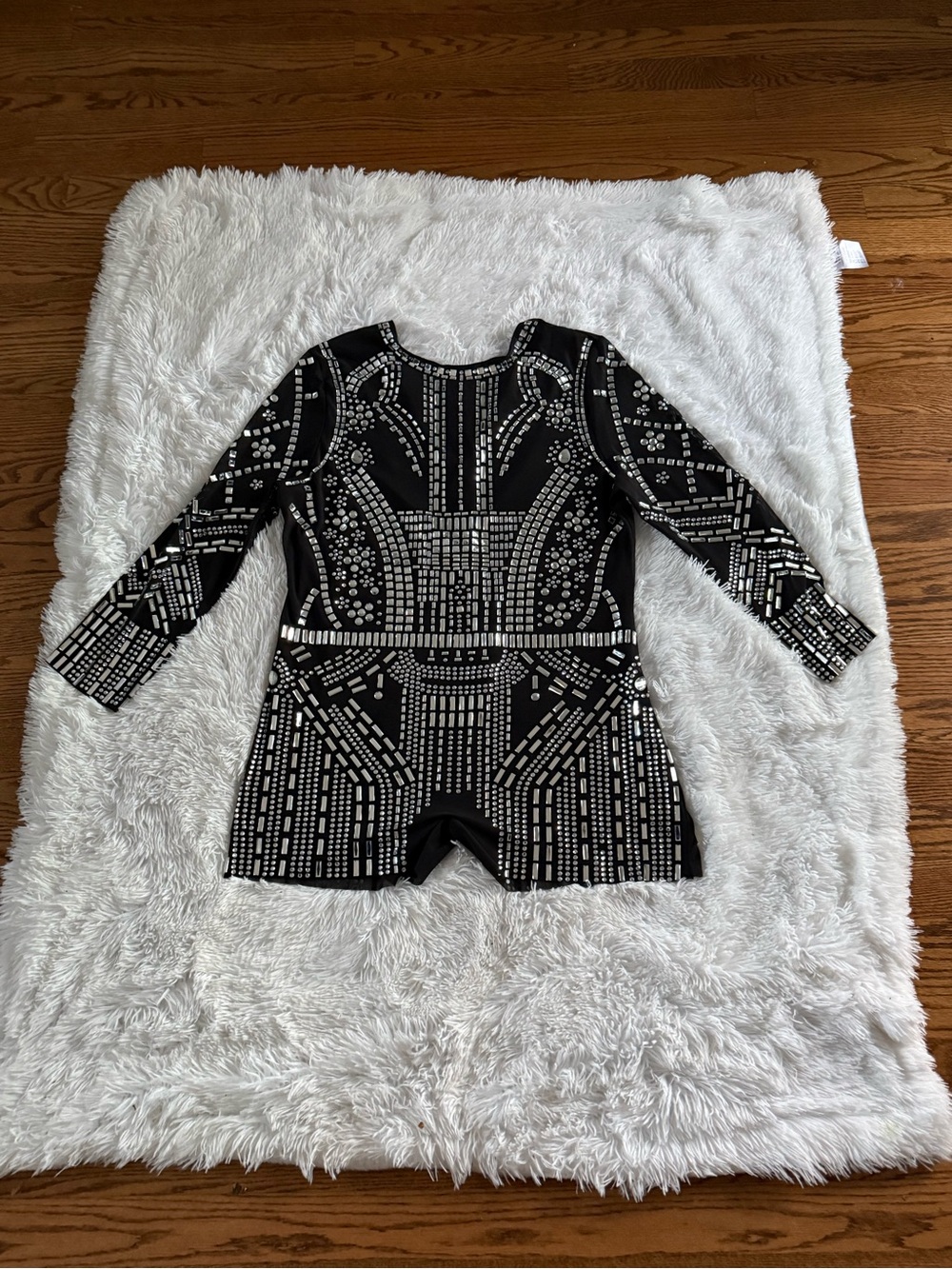 AKIRA Couture Black Label Rhinestone Embellished Black Evening Romper 3X NWT